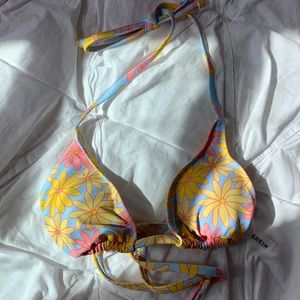 Shein floral triangle bikini top
